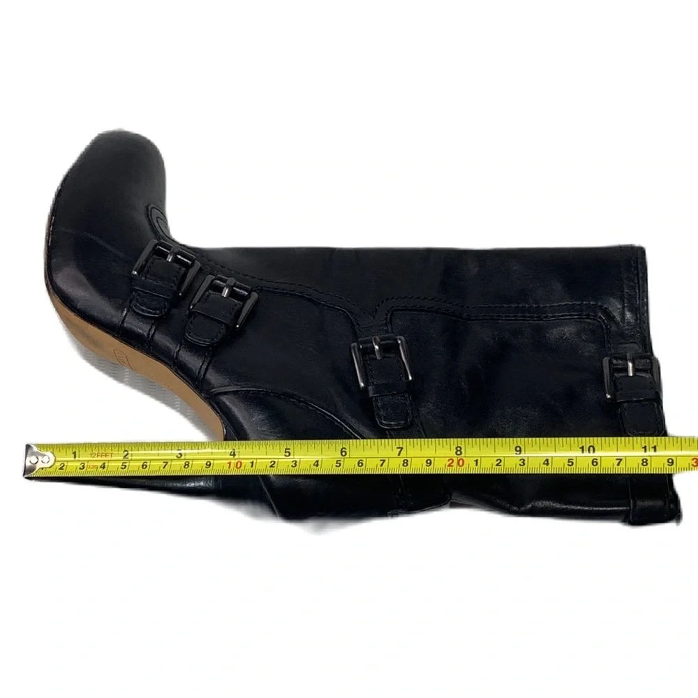COACH Womens Marsha Mid Calf Black Leather High Heel Booties Boots sz 8 - Picture 6 of 15